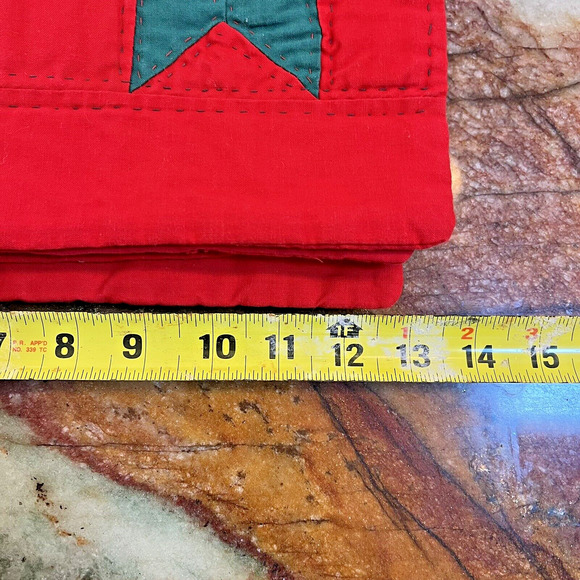 6 Red/Green Handmade Christmas Placemats Embroidered 18"x13" Holiday Decor - Picture 6 of 6